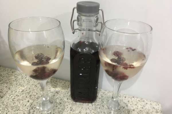 homemade blackberry gin and cocktail