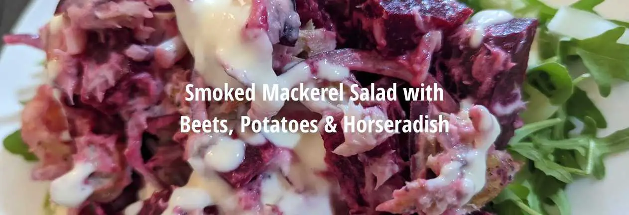 smoked mackerel salad with beets and potatoes
